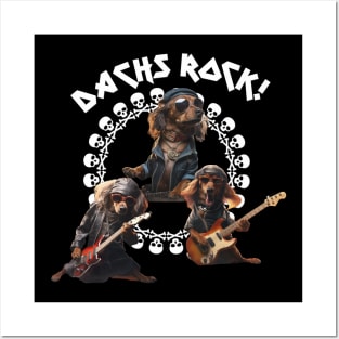 DACHS ROCK! Awesome Dachshund Trio Rock Band Posters and Art